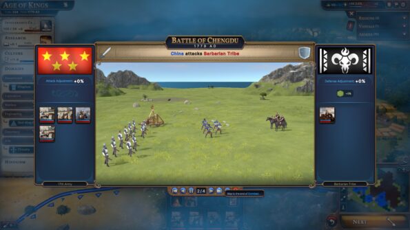 Millennia guide Combat screen
