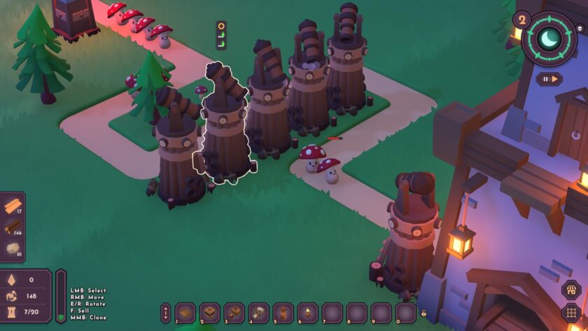 Tower Factory enemy mushrooms