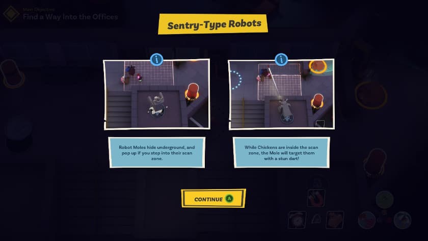A description of one of the robots guarding the chicken factory in Chicken Run: Eggstraction.