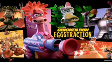Chicken Run: Eggstraction key art and logo.