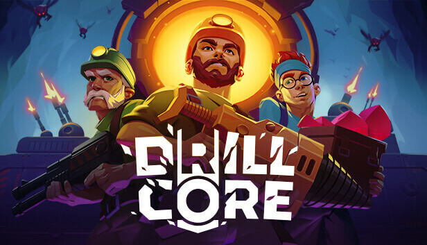 Promotional artwork for Drill Core showing the workers in the company. Published on LadiesGamers
