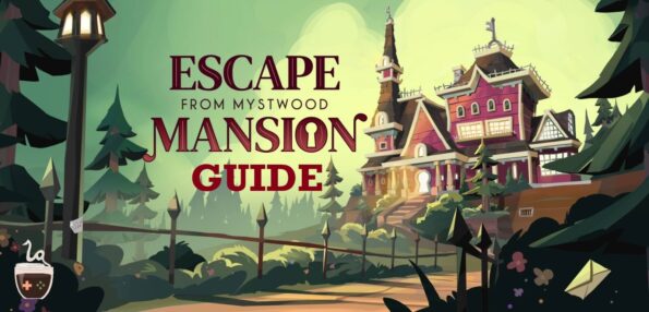 Promotional image for Escape From Mystwood Mansion, with the additional word of guide.