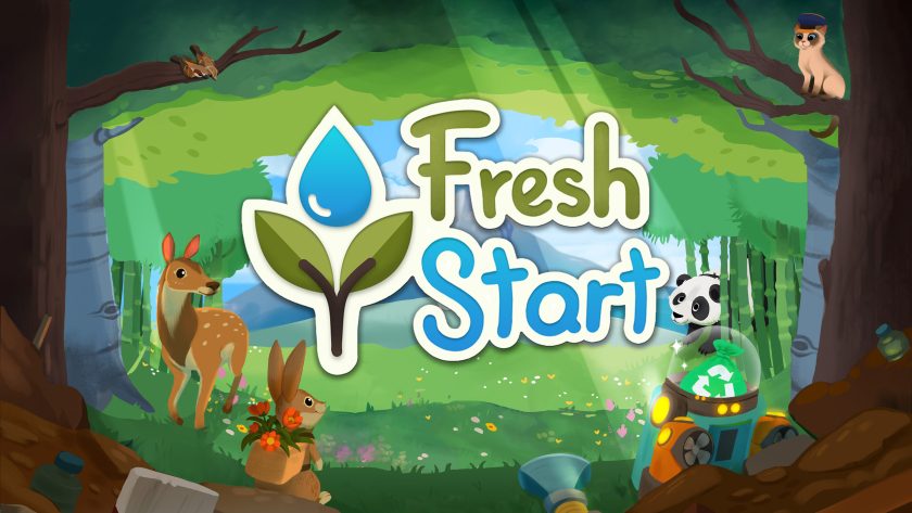 Promotional image for Fresh Start showing a forest scene with animals. Published on LadiesGamers.