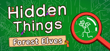 Promotional artwork for Hidden Things: Forest Elves, written on a green background. Published on LadiesGamers