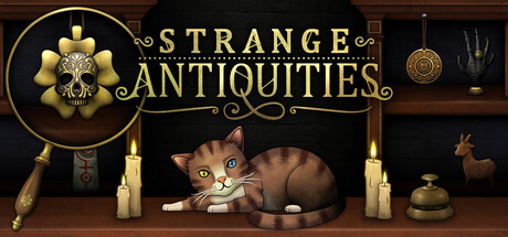 Strange Antiquities a brown cat on a dark background