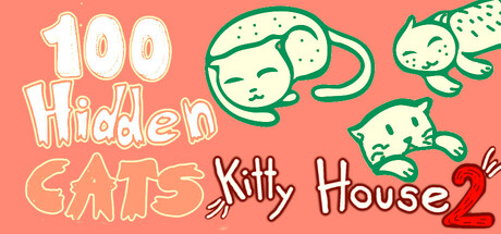 100 Hidden Cats: Kitty House 2 orange background with a white cat