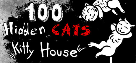 100 hidden Cats Kitty House black and white cats