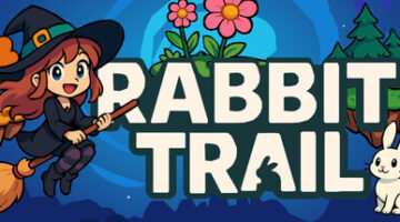 a red haired witch on a blue background with the title