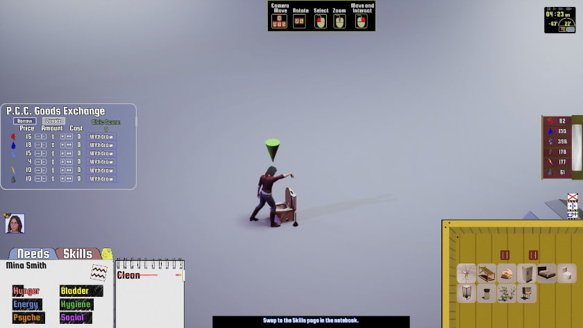 A woman standing over a toilet with her hand in the air in Home Domes.