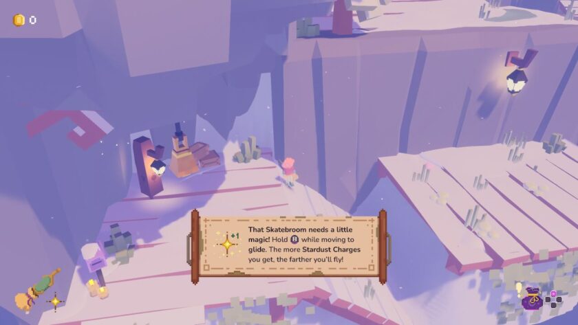 Message on screen explaining how to glide. Published on LadiesGamers