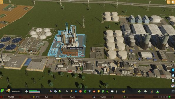 coal power station sitting beside a road