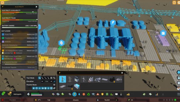 Electricity tool bar and info panel