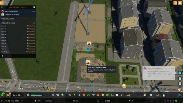 a building collaspsed during bad weather in the city