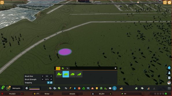 use the terrain tool to manipulate the terrain