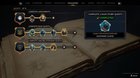 hogwarts legacy collect rewards from quests