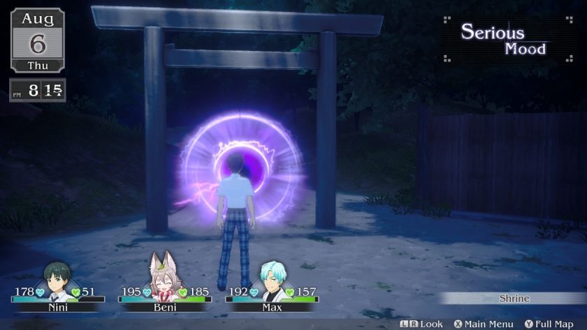 Nini faces the gate to the Underworld with Beni and Max in his team