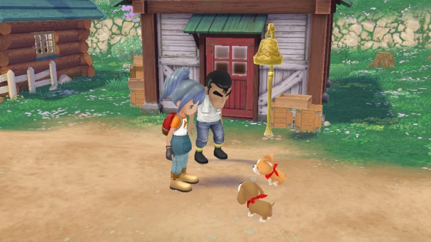 Little YvoCaro and Takakura look at two little dogs