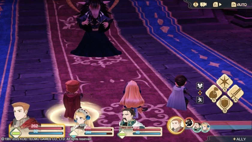 The End Boss in the Erfolg Tower. Our team of Marie and the two fighter she hired face him.