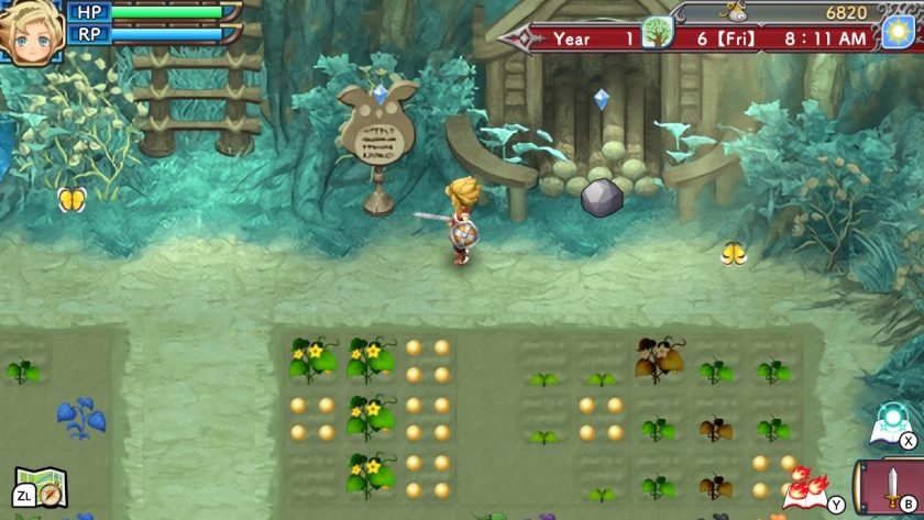 The farm beneath the Sharance Tree, where you see a plaque with some tips on how the game works