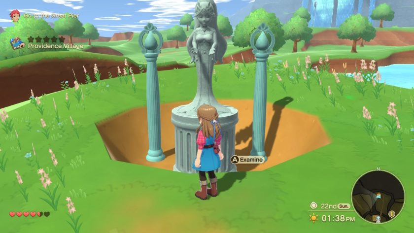 The shrine for the Harvest Goddess, a statue depicting her in stone