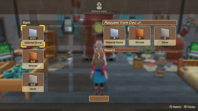 The request from Doc Jr to bring materials so he can fix the Barn. Silver was very hard to obtain