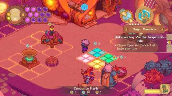 icons above the festival equipment