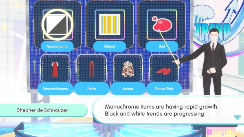 In the Pop-up area you get the latest about all the trends. shepher is standing in front of a board tutoring.