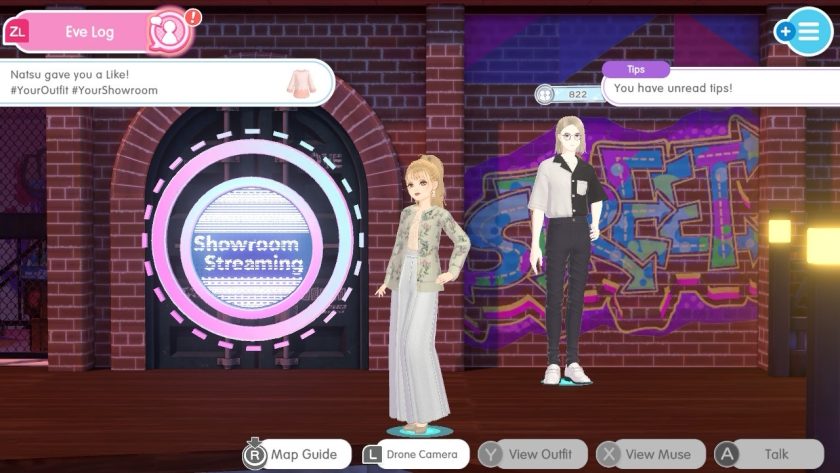 My muse in the ACT cocoon in front of the room that has showroom streaming