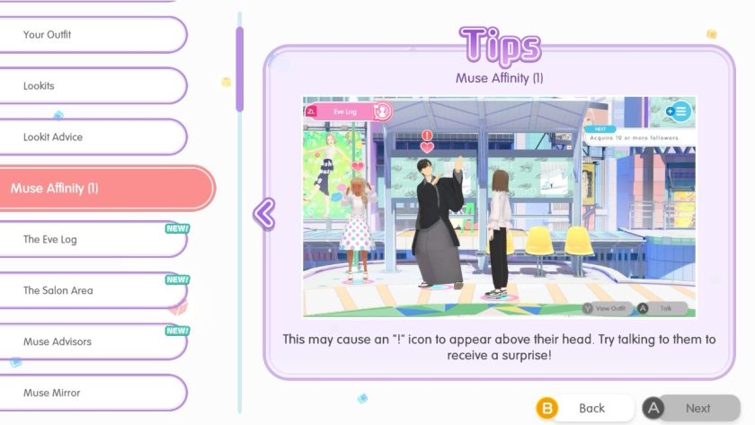 An example of the tips where you can find everything from the tutorial