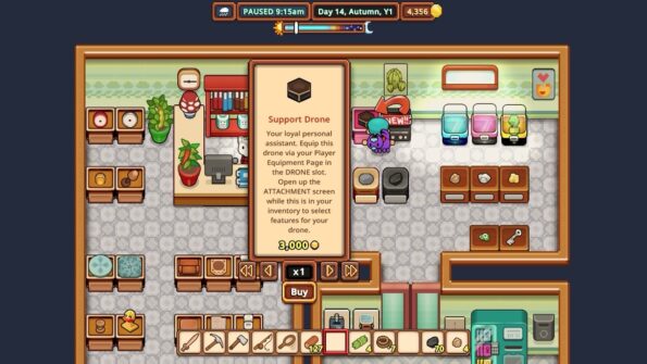 Everafter Falls Buy a support drone in the shop