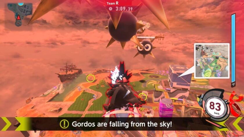 Gliding round the city trial arena, with a hazard in progress as gordos are falling from the sky. Published on LadiesGamers