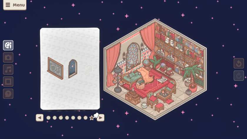 A decorated corner in Little Corners of a study filled with books.