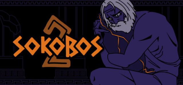 Promotional image for Sokobos 2 with a greek character looking thoughtful. Published on LadiesGamers