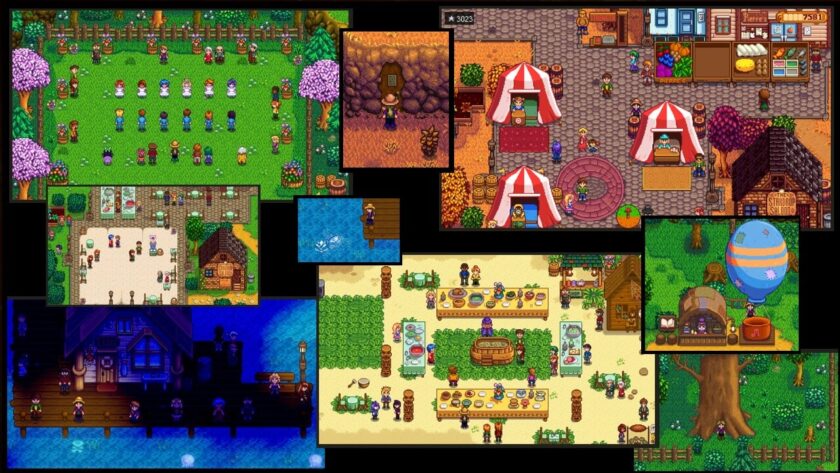 Photomontage of festivals and events in Stardew Valley. Published on: LadiesGamers