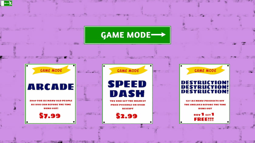 Three game modes in Supermarket Duck Dash.