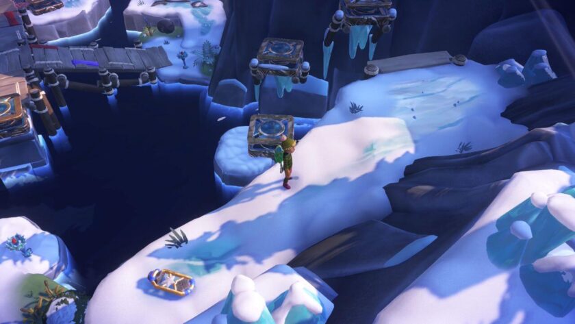 Character standing on top of a cliff, with springs visible in the background. Published on: LadiesGamers