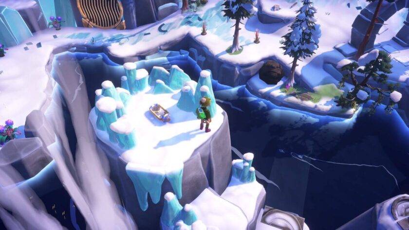 Character standing on top of rocky outcrop next to the treasure stone, with no obvious path back to the camp. Published on: LadiesGamers