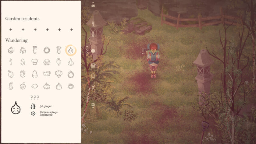 List of Wanderings within the overview menu.