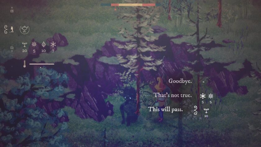 Gardener character talking to a lost spirit.