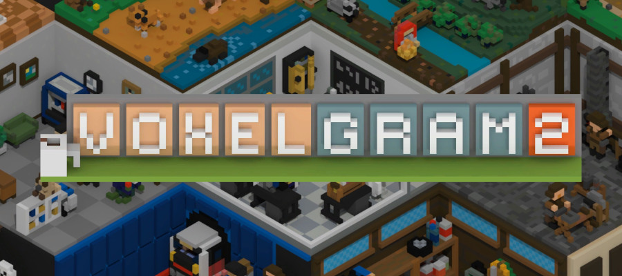 Voxelgram 2 logo and key art.