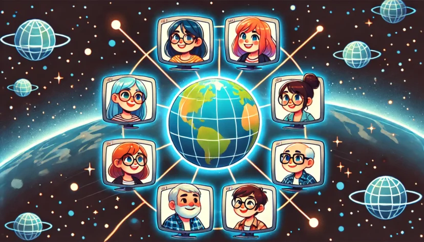 An image depicting a virtual team scattered across the globe. Writers wanted for Ladiesgamers!